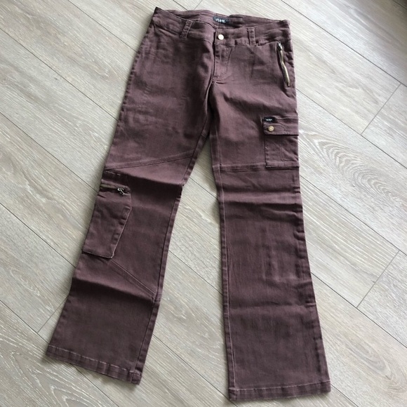 Pants - Y2K Trendy Chocolate Brown Military Cargo Pants